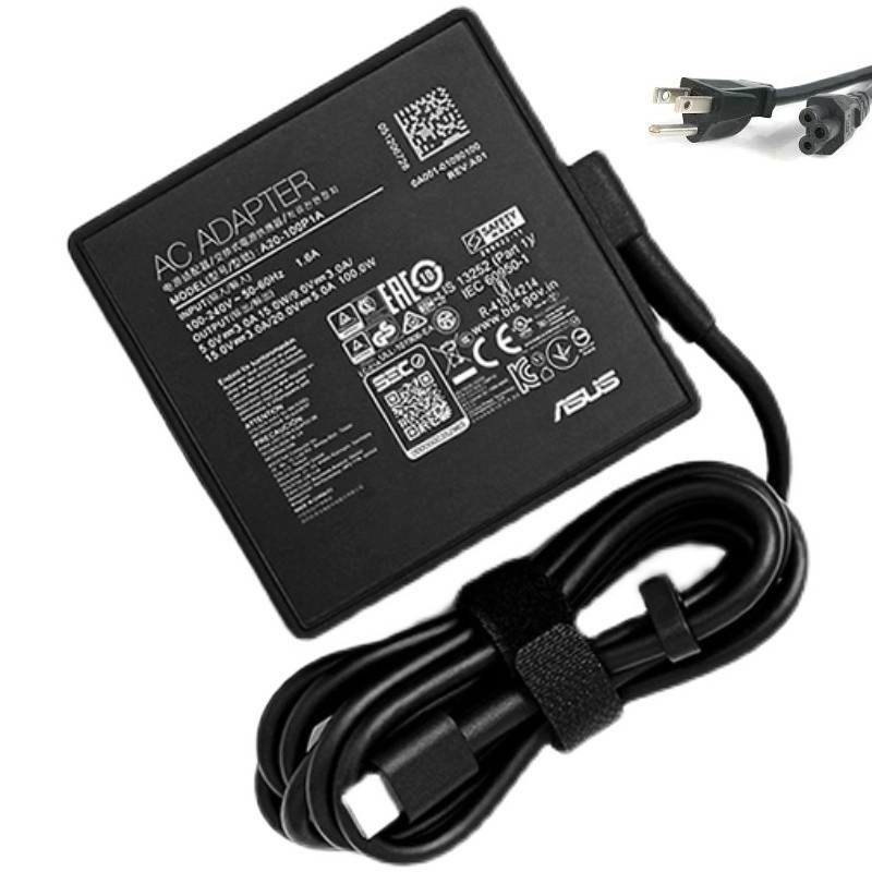 100W USB-C Adapter Asus ROG Strix SCAR 17 G733QR-HG014T Charger Power Cord
