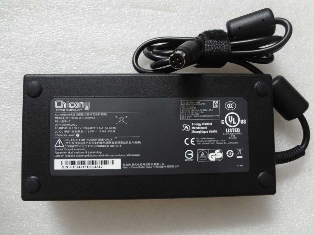 230W MSI GT80 2QD-258US Titan SLI AC Adapter Charger Power Supply